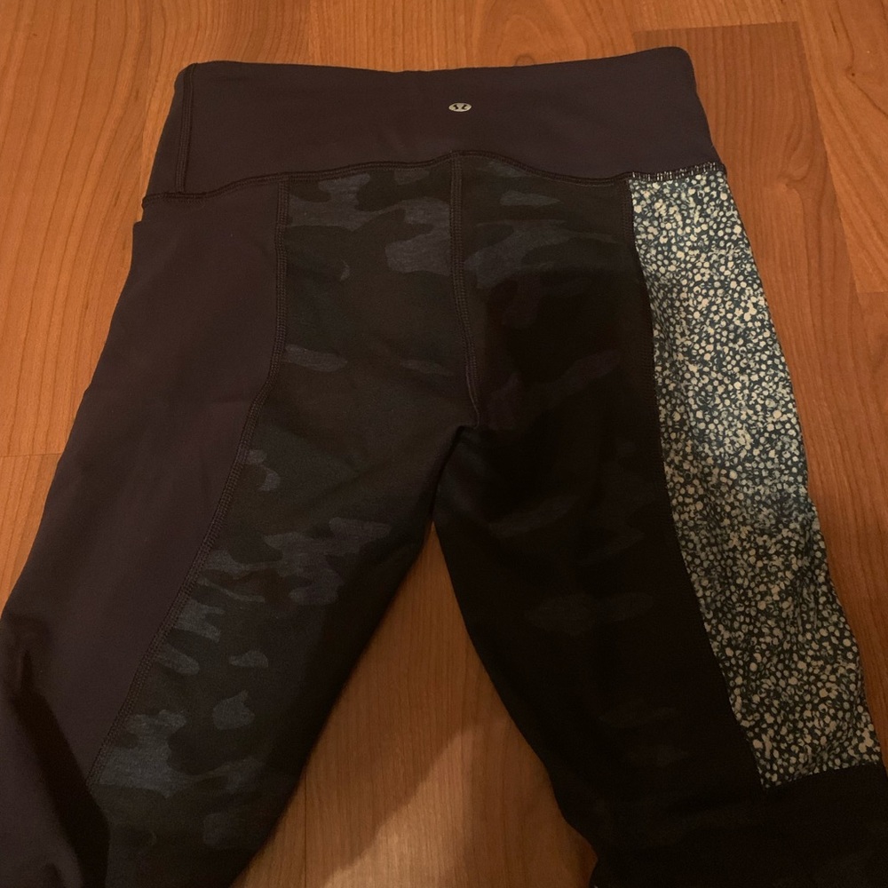 Women blue floral Camouflage Leggings